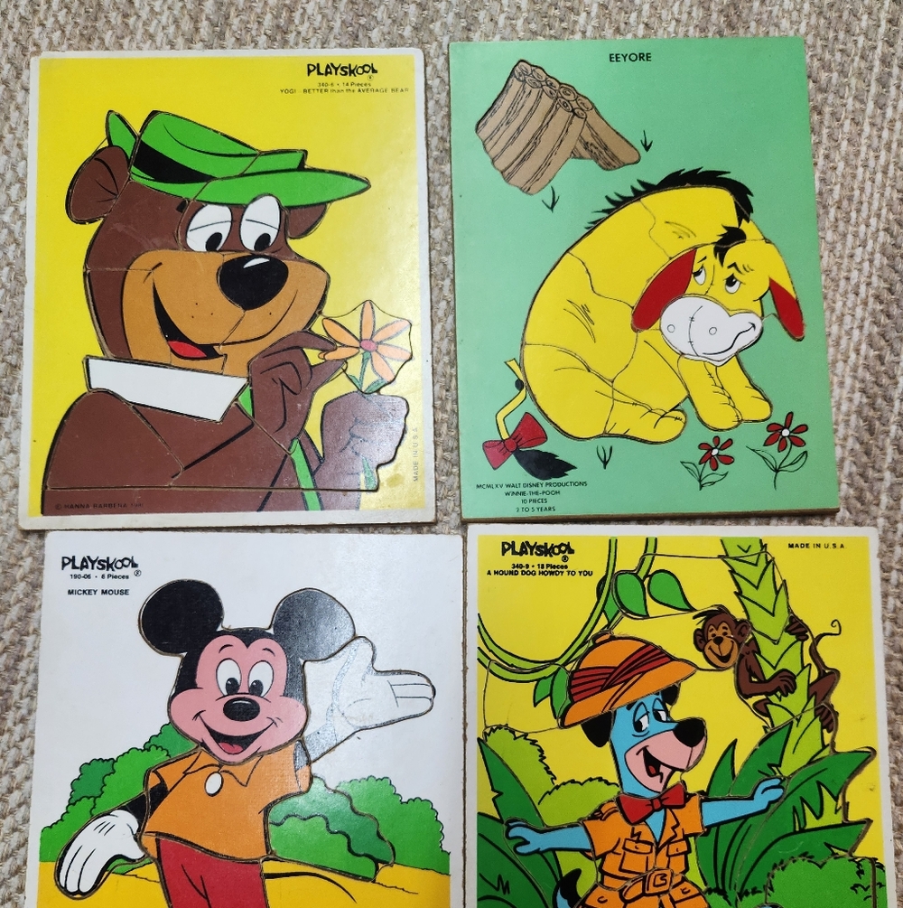 Vintage Playskool Kids Puzzle Set - Multicolor. Lot Of 4